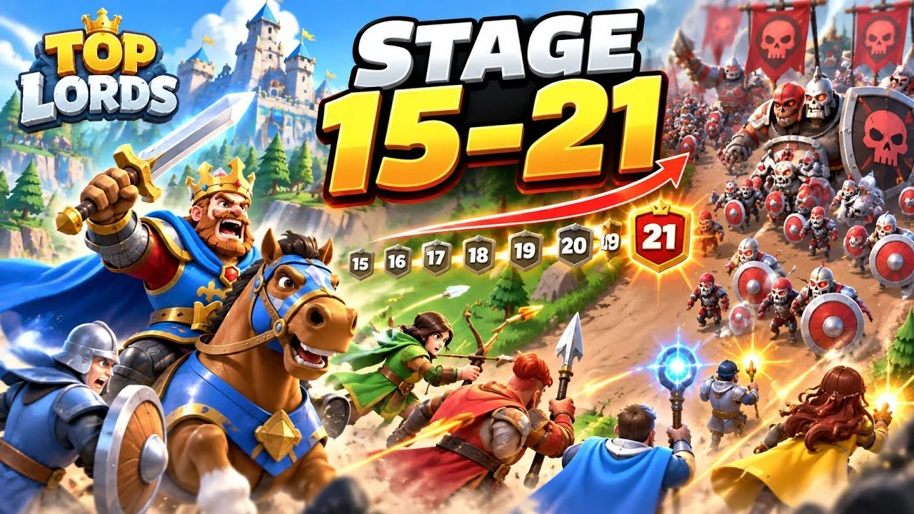 YouTube cover: Top Lords Stage 15-21 Guide | How to Beat Stages 15 to 21