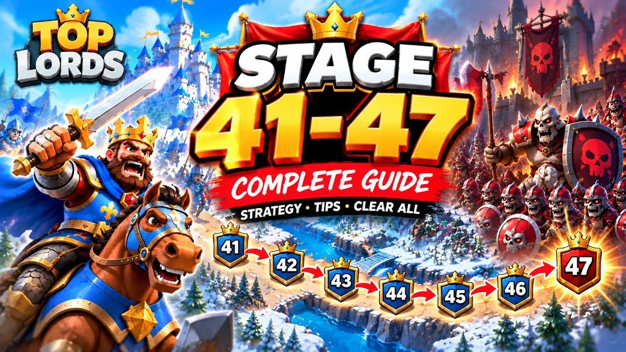 YouTube cover: TOP LORDS Stage 41-47 Guide... How to clear stages in Top Lord